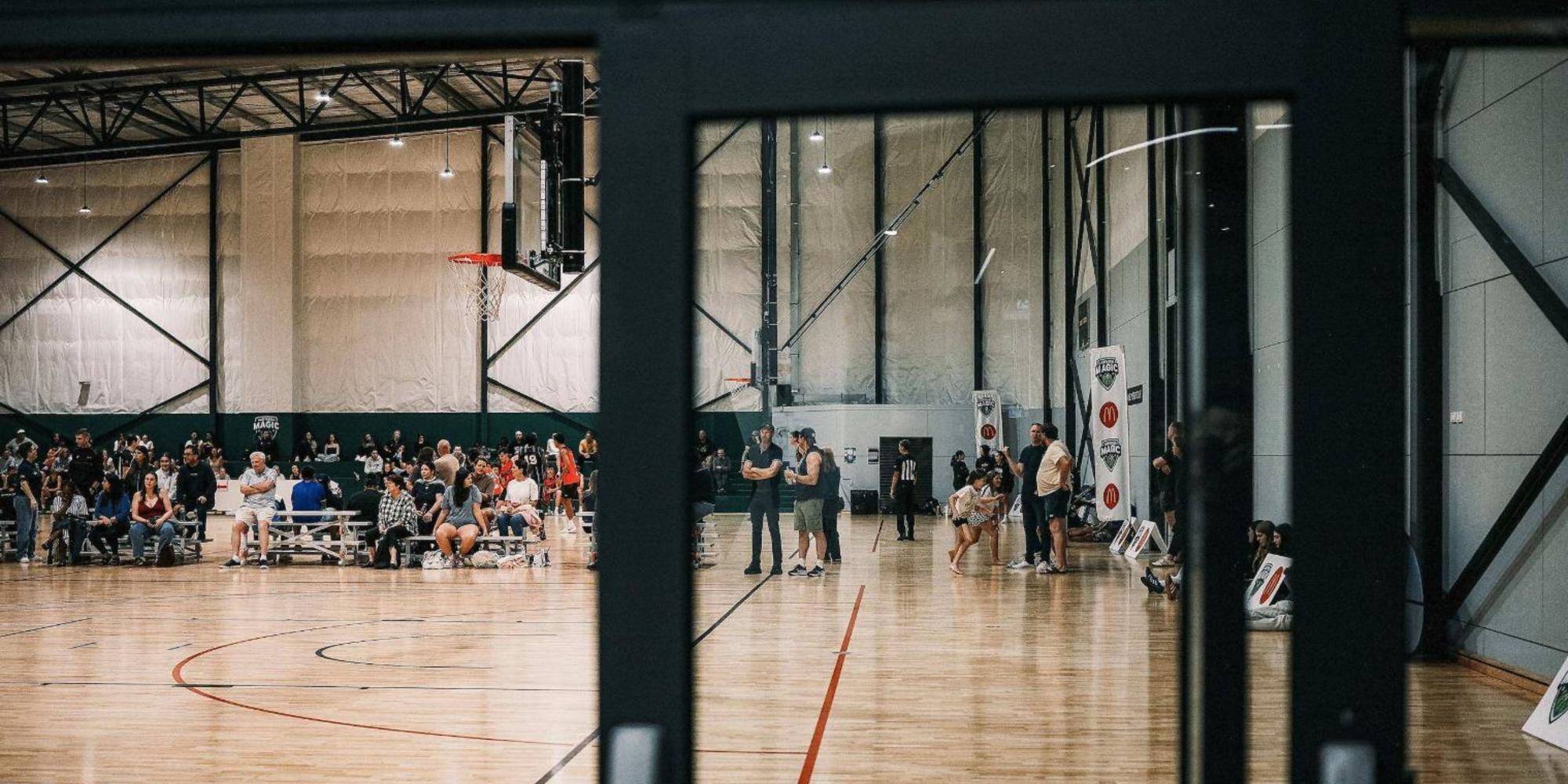 Basketball court at Swinburne Senior Secondary College Sports Centre
